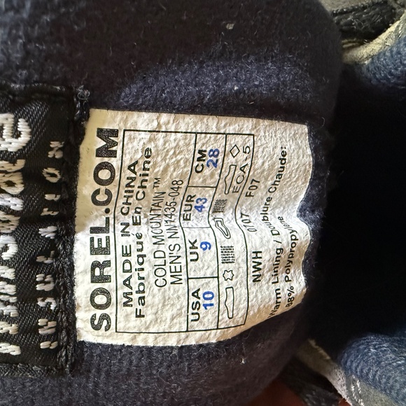 Sorel Cold Mountain Thinsulate Insulated Boots Men\'s Size 10 main image 3